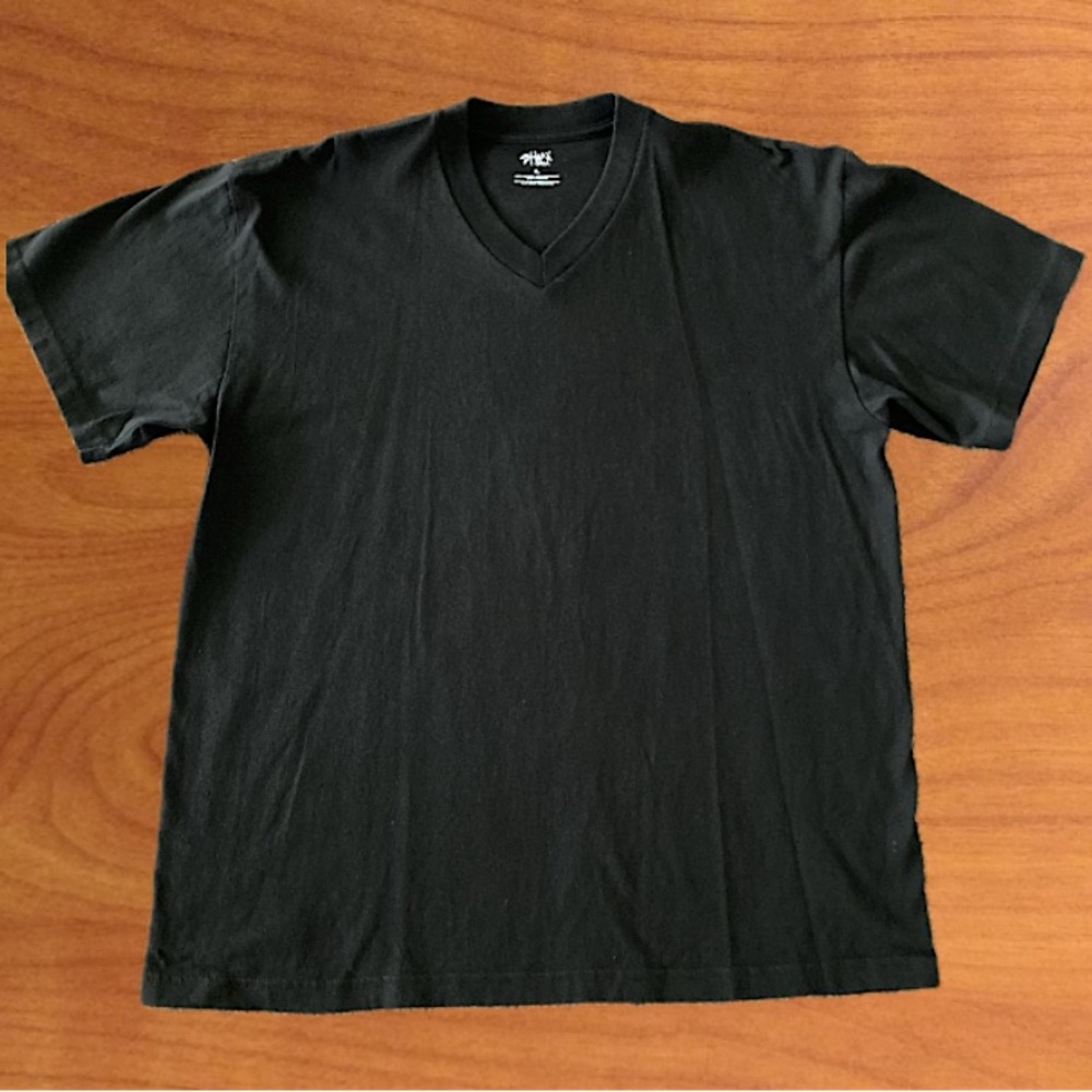 Shaka Wear V-Neck All Black T Shirt Size XL 100% Cotton